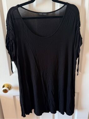 Mandy Evans Black Scoop Neck Short Sleeve Tunic